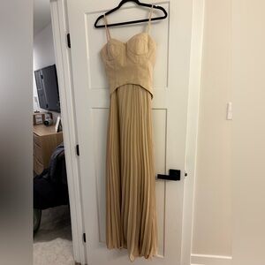 Elegant Tan Strapless Dress